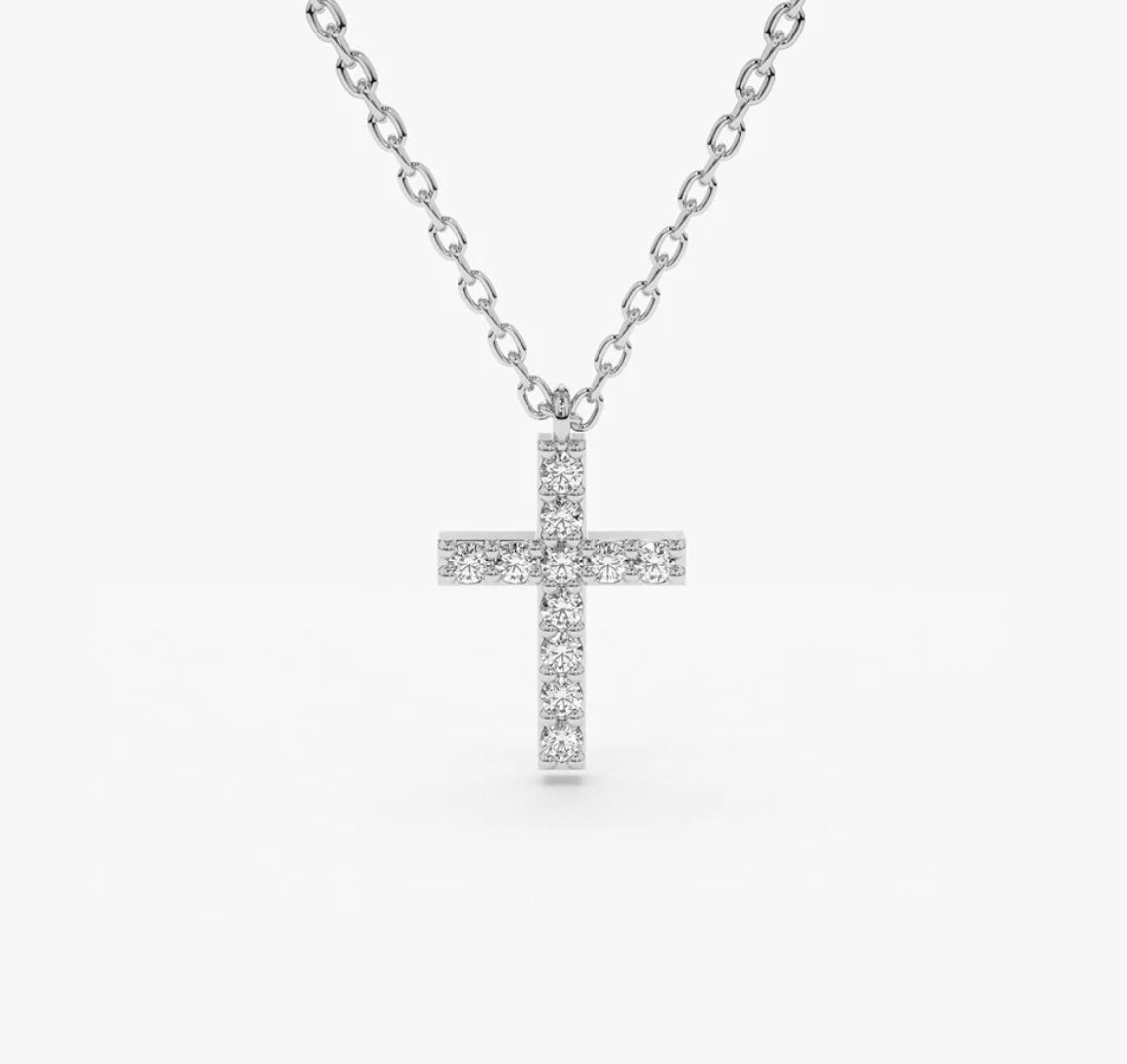 Pave Cross Necklace