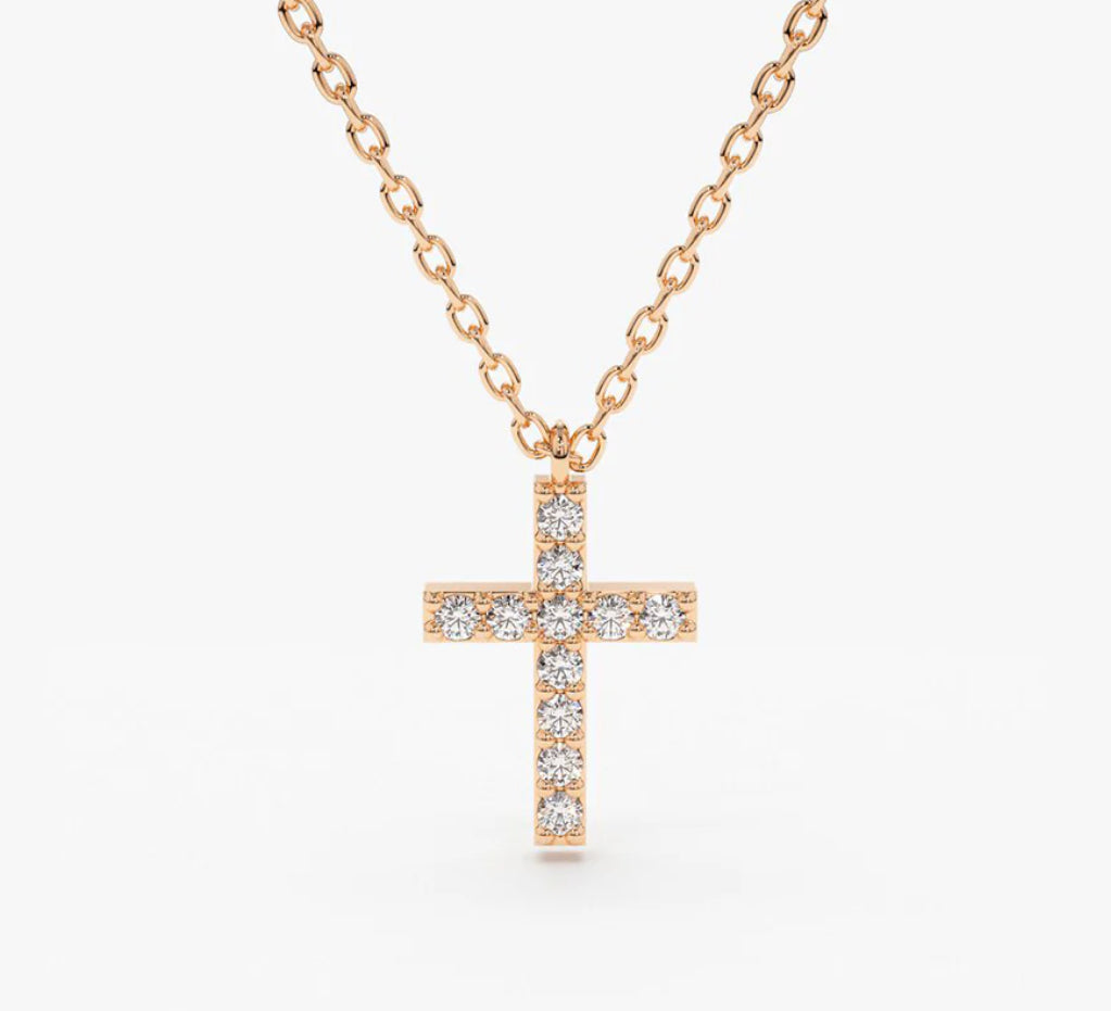 Pave Cross Necklace