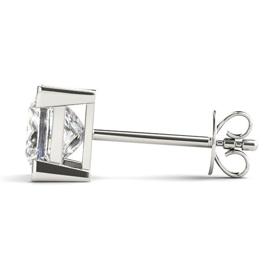 Princess Cut Push Back Studs