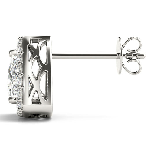 Trillion Cut Hidden Halo Push Back Studs