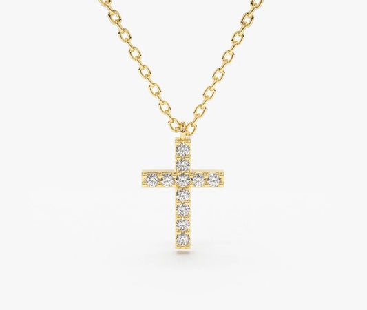 Pave Cross Necklace