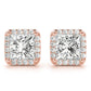 Princess Cut Hidden Halo Push Back Studs