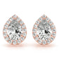 Pear Cut Hidden Halo Push Back Studs