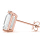 Emerald Cut Push Back Studs
