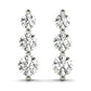 3 Stone Round Cut Push Back Earrings