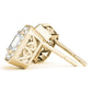 Emerald Cut Hidden Halo Push Back Studs