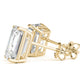 Emerald Cut Push Back Studs